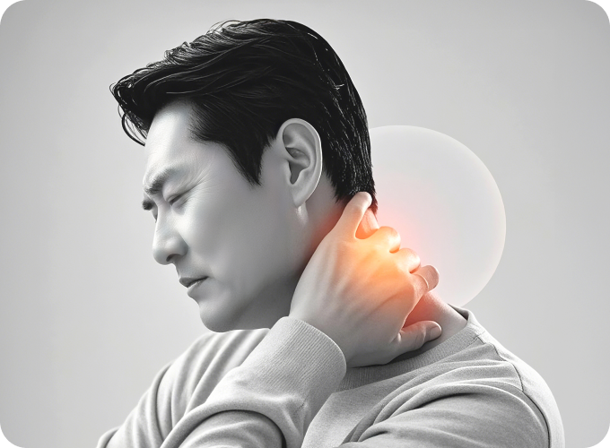 뒷목을 잡은 남성