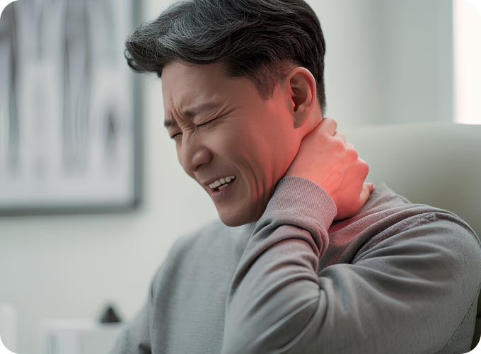 뒷목을 잡은 남성